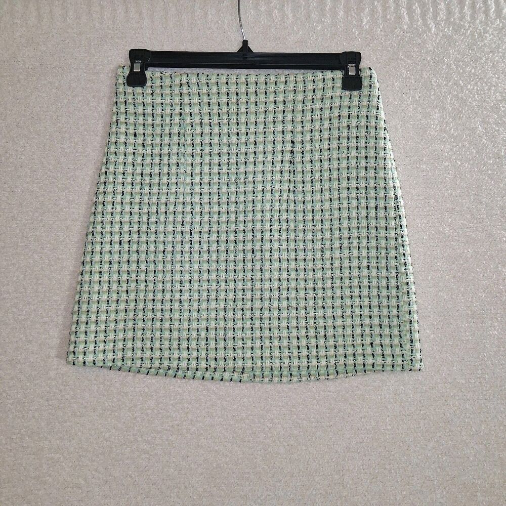 Tweed Mini Skirt Sz Xs Mint Green Twee Academia 90s Clueless Eclectic Retro